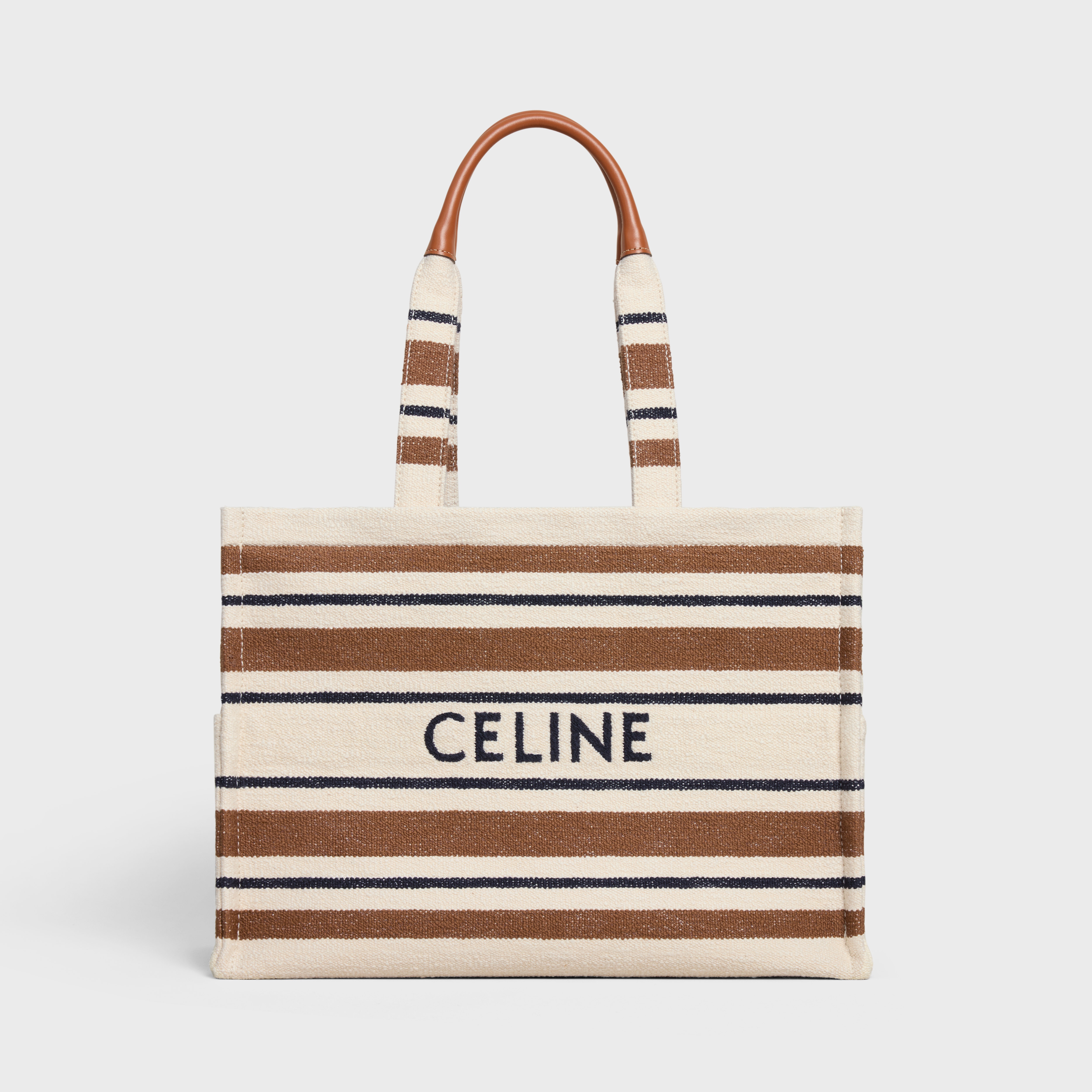 Large Cabas Thais in striped textile with celine JACQUARD - 5