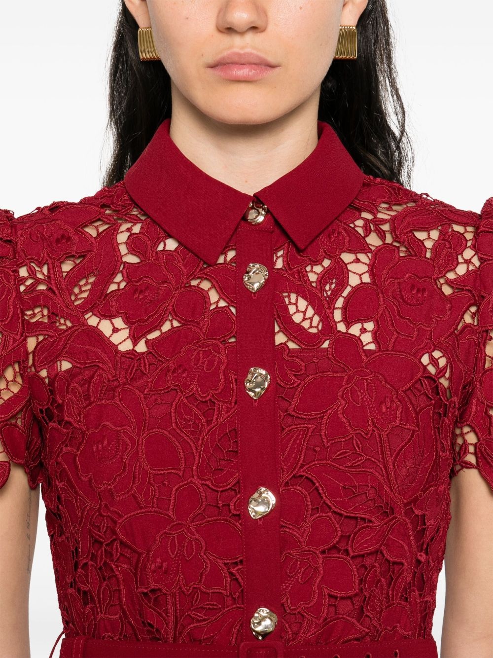 floral-lace mini dress - 5