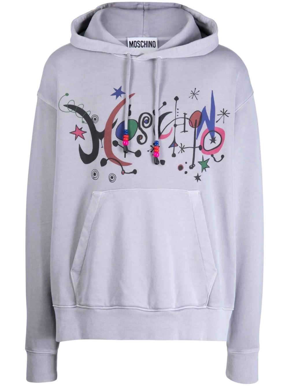 logo-print cotton hoodie - 1