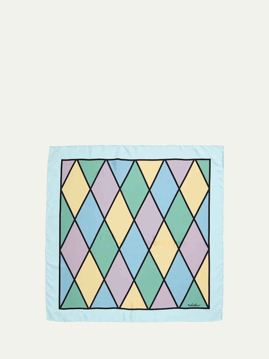 Rhombelle Printed Silk Scarf - 1