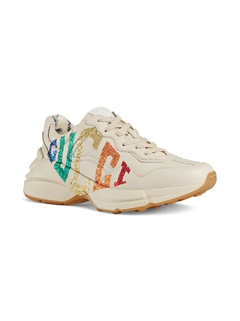 Ivory Rhyton Rainbow Glitter Sneakers - 1