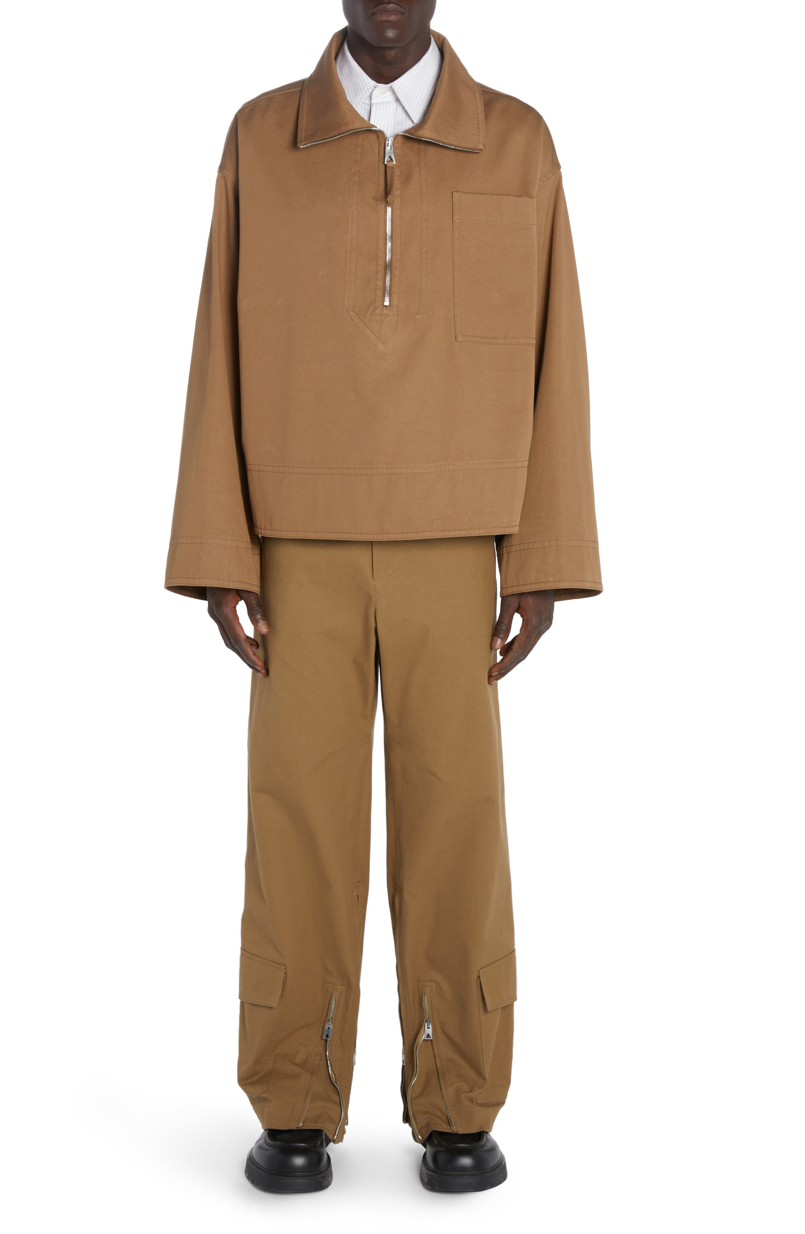 Cotton Gabardine Half Zip Jacket - 2