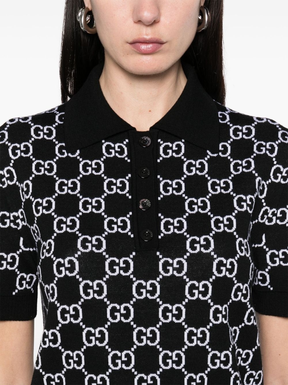 reversible GG-jacquard polo top - 5