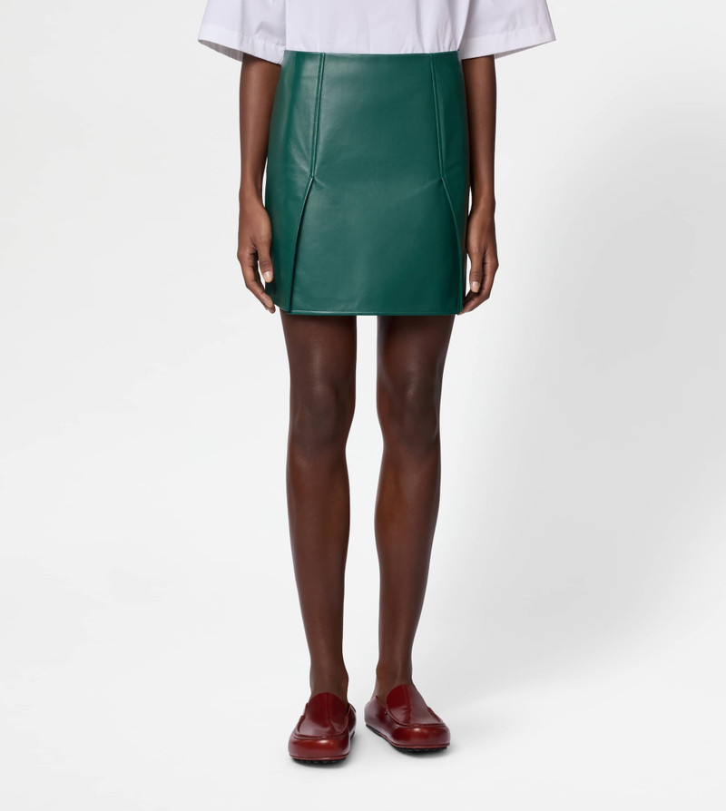 Tod's MINISKIRT IN LEATHER - GREEN outlook