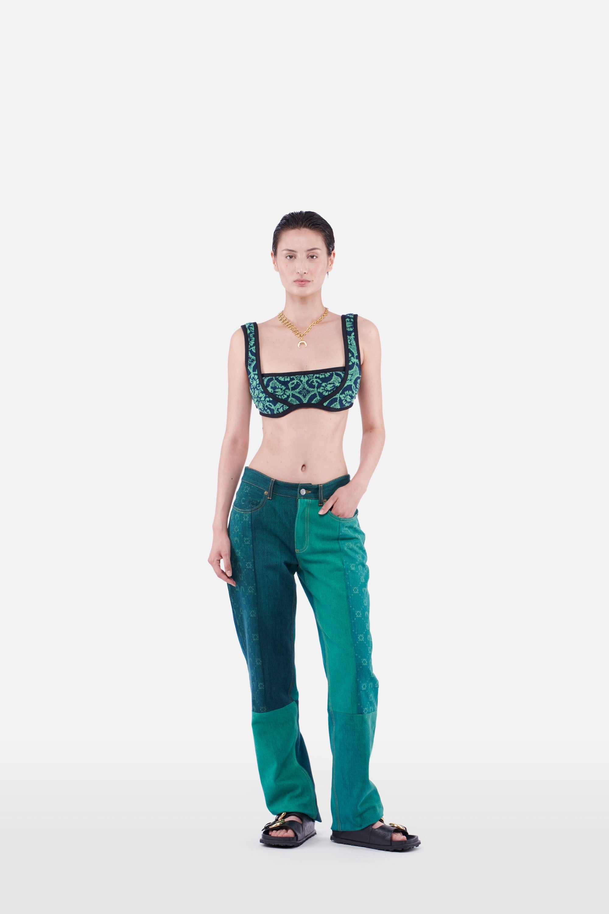 Regenerated Denim Moonogram Straight-Fit Trousers - 4