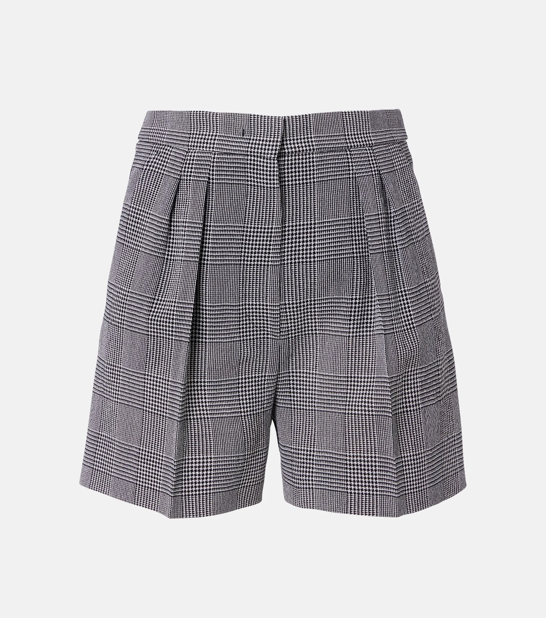 Prince of Wales check wool crêpe shorts - 1