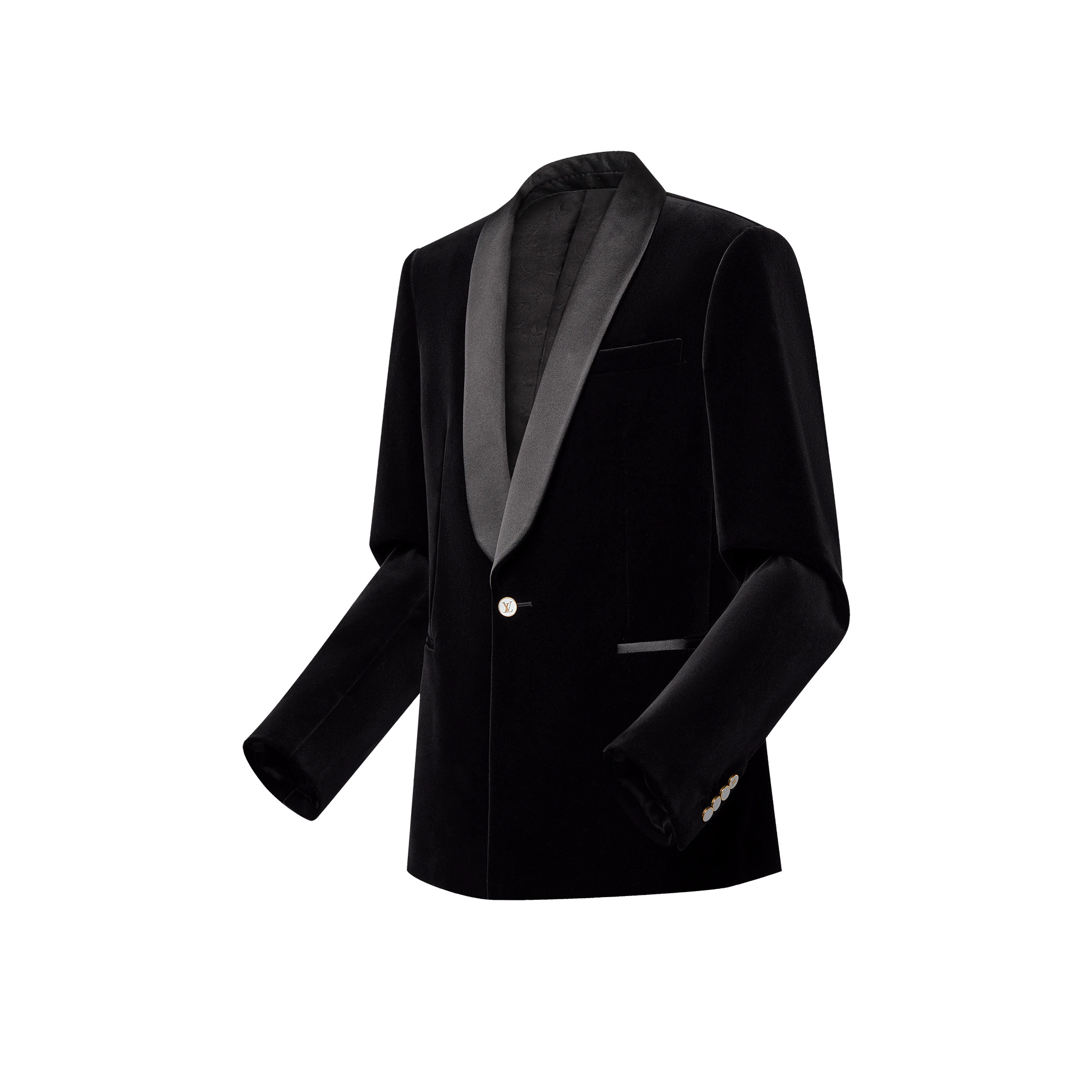 Single-Breasted Velvet Tuxedo Jacket - 2