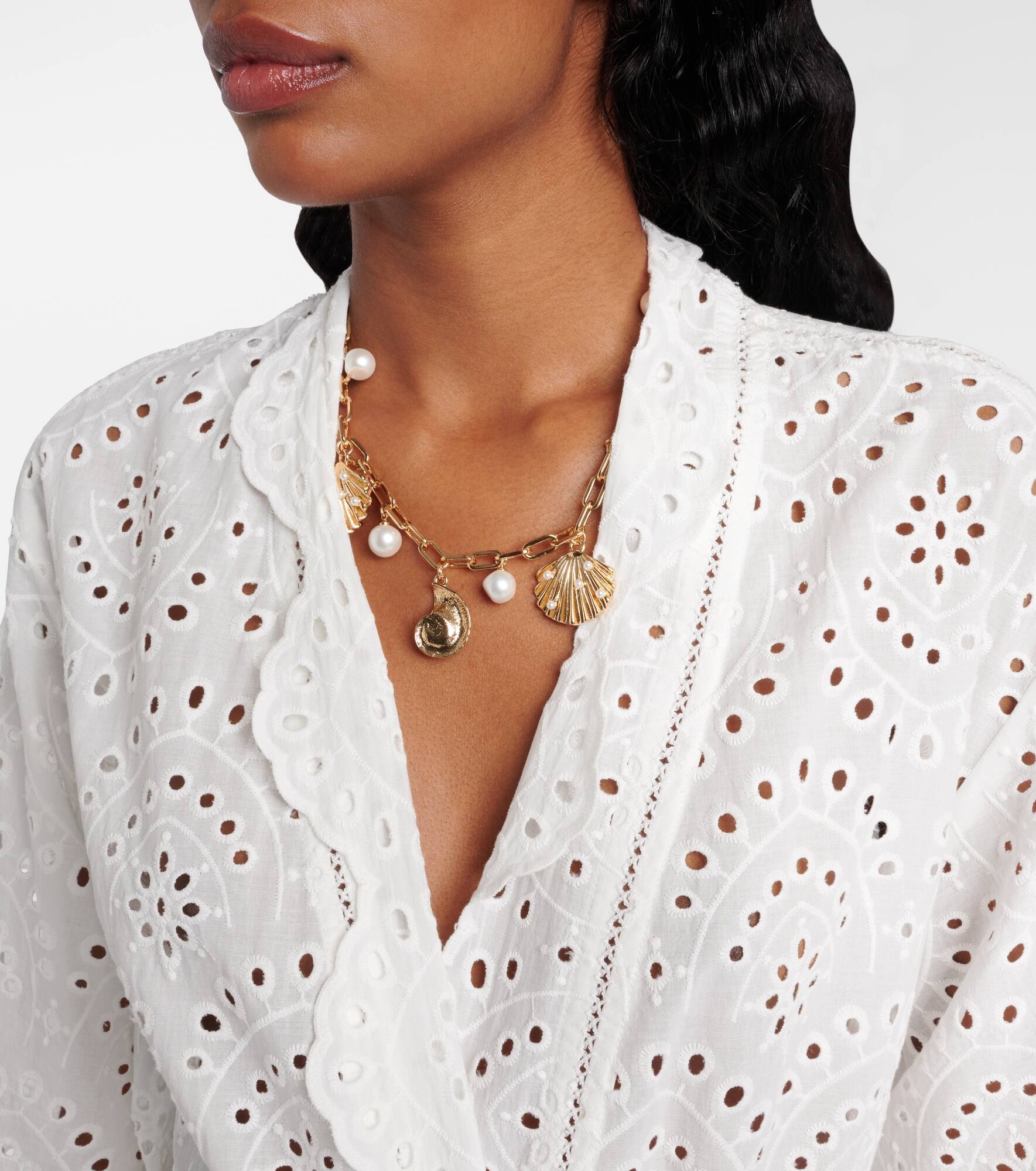 Aya broderie anglaise cotton beach cover-up - 4