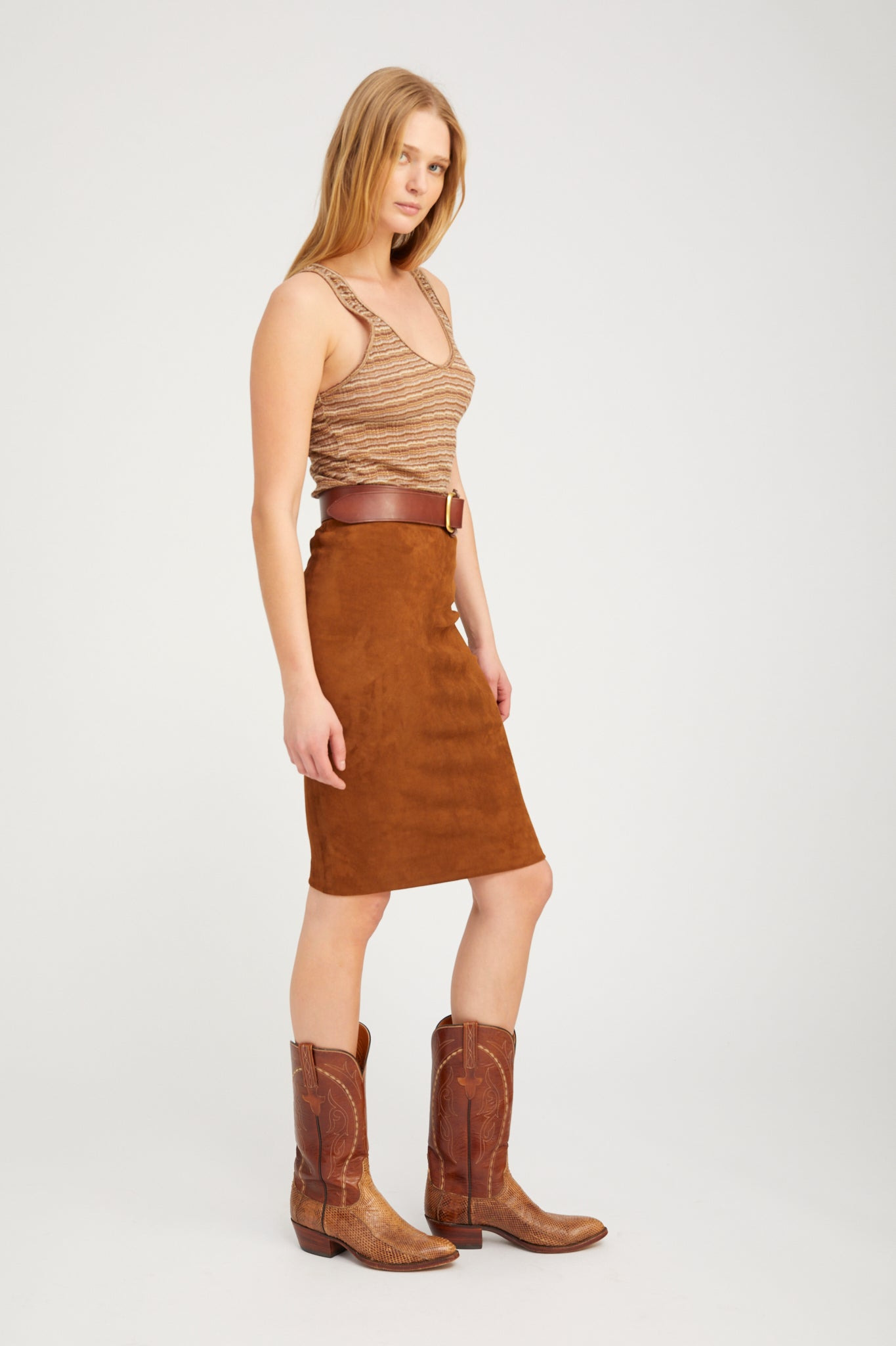 VINTAGE BROWN POINTELLE TANK - 4