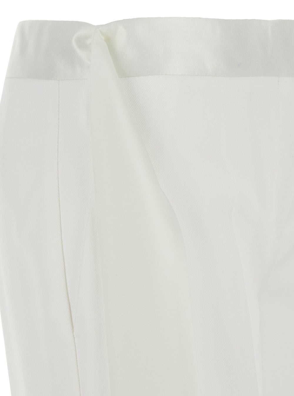 Victoria Beckham Women 'New Gigi' White Pants With Belt Detail In Virgin Wool Blend Woman - 3