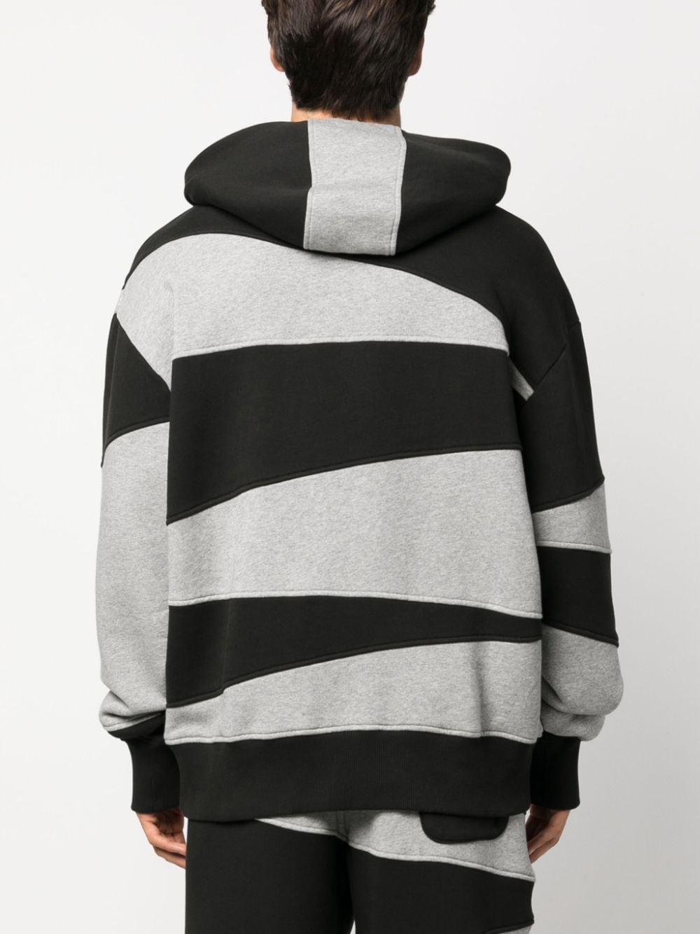 panelled cotton hoodie - 4