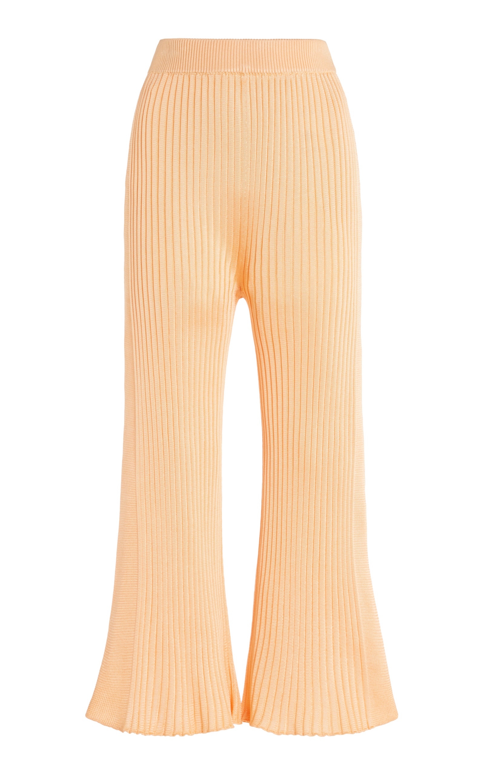 Exclusive Ribbed Knit Flared Pants neutral - 1