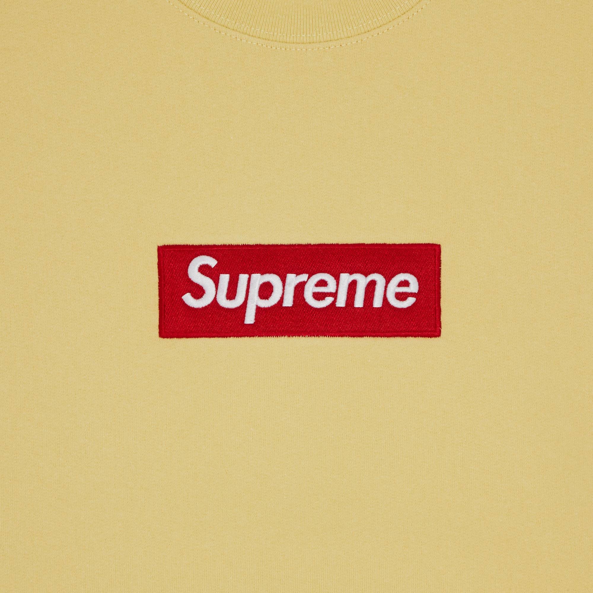 Supreme Box Logo Crewneck 'Pale Yellow' - 3