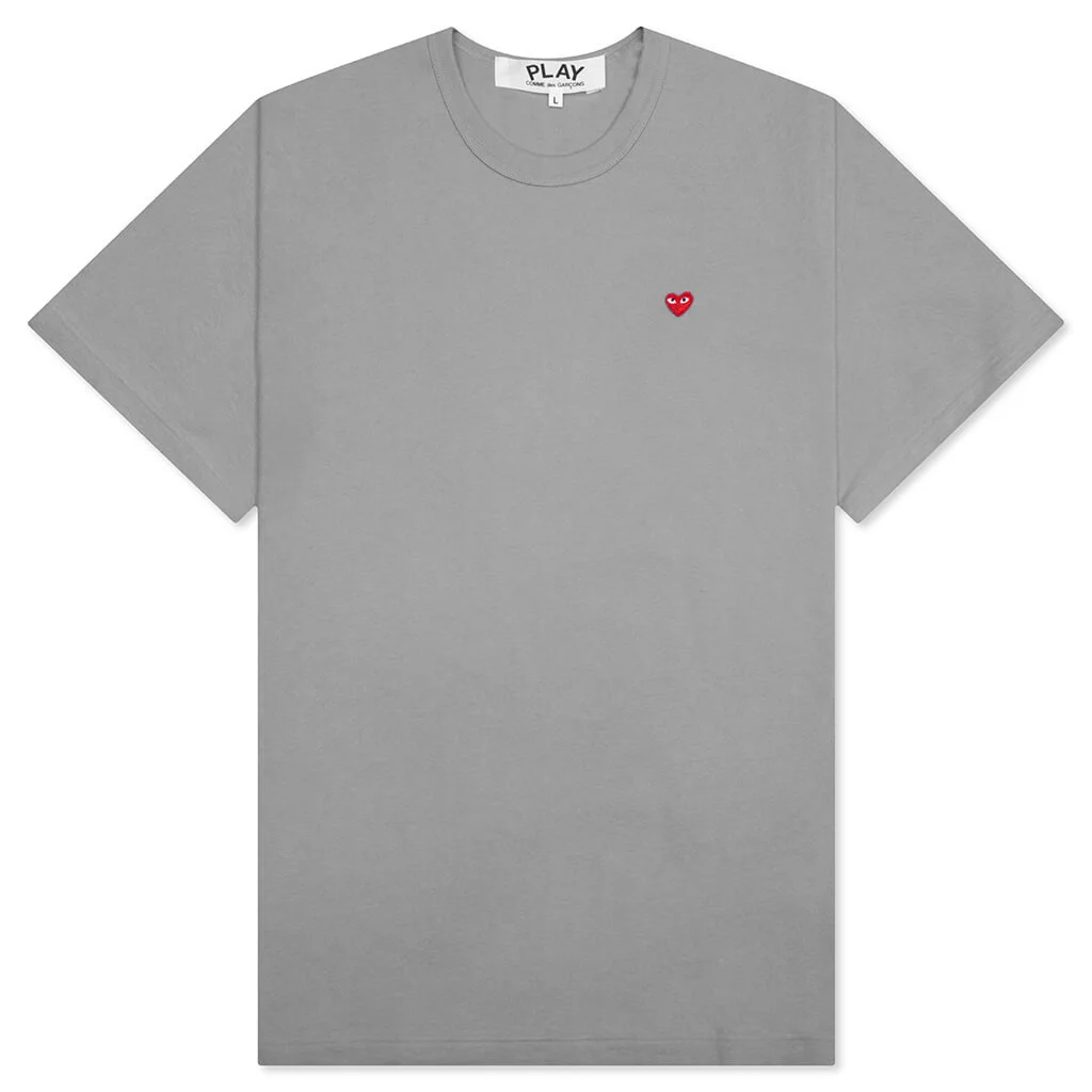 COMME DES GARCONS PLAY SMALL RED HEART T-SHIRT - GREY - 1