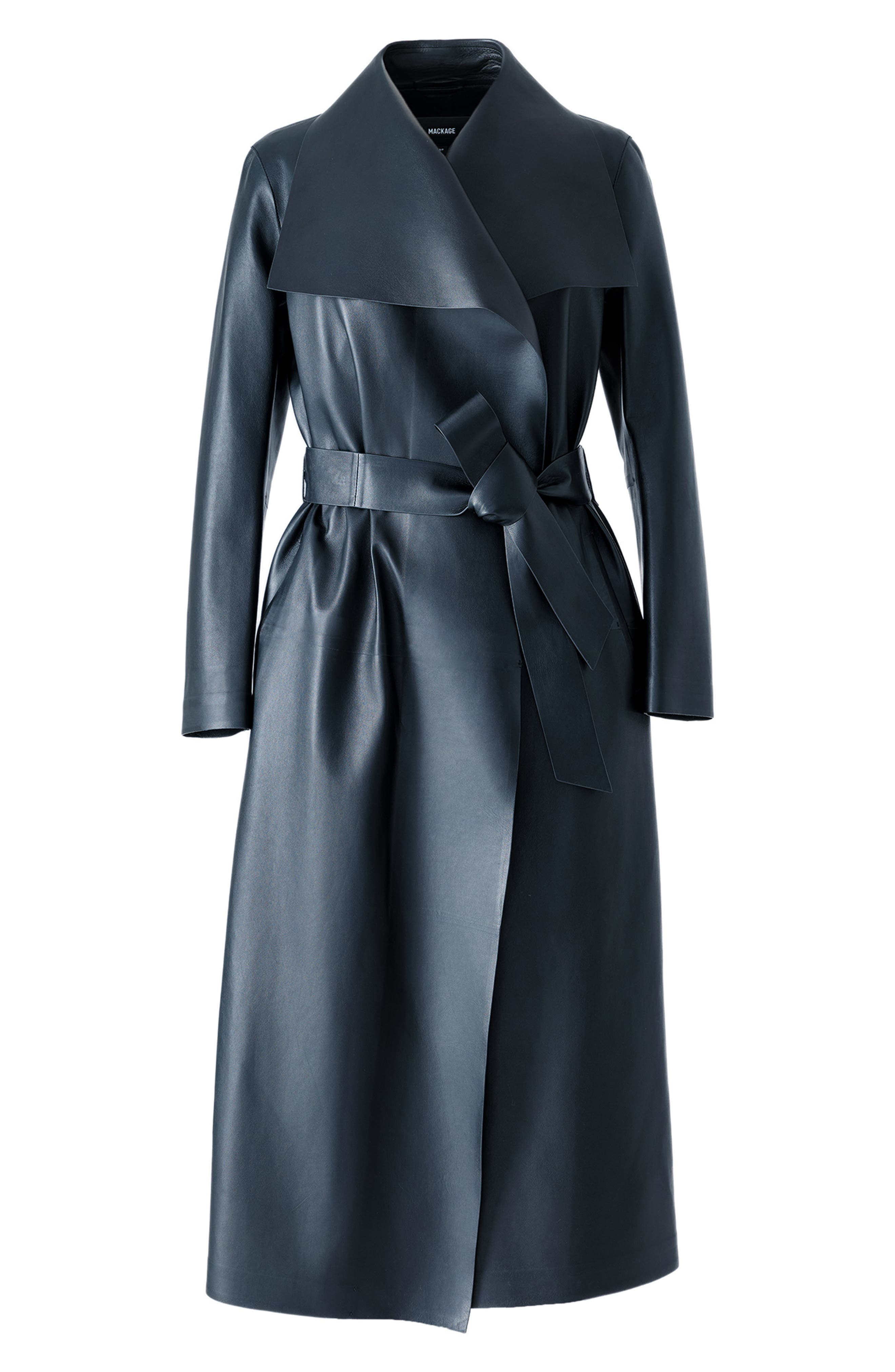Mackage Mai Leather Trench Coat in Black at Nordstrom - 4