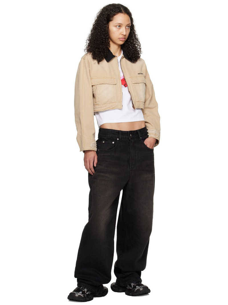 We11done Beige Distressed Jacket outlook