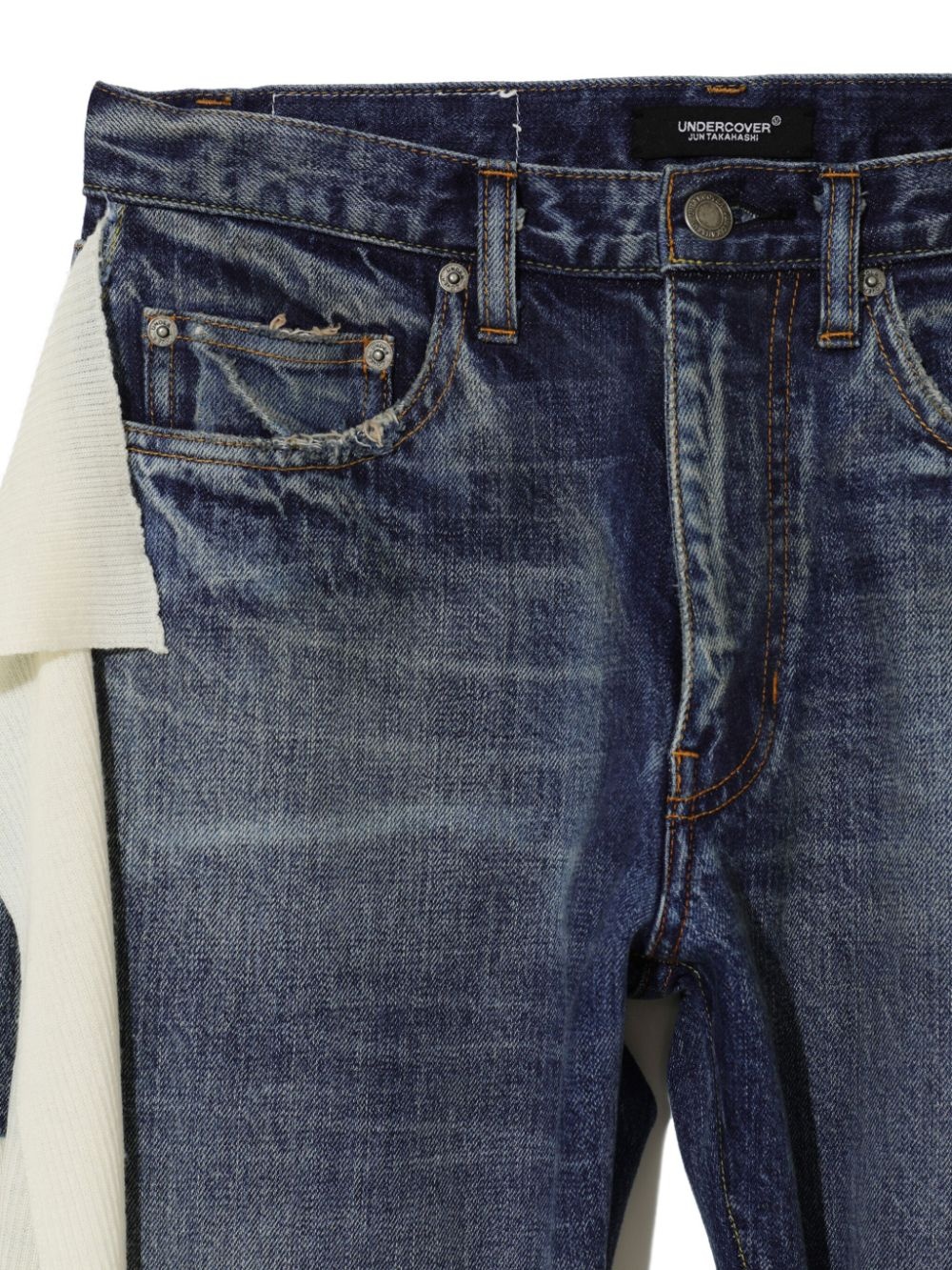 distressed straight-leg trousers - 3