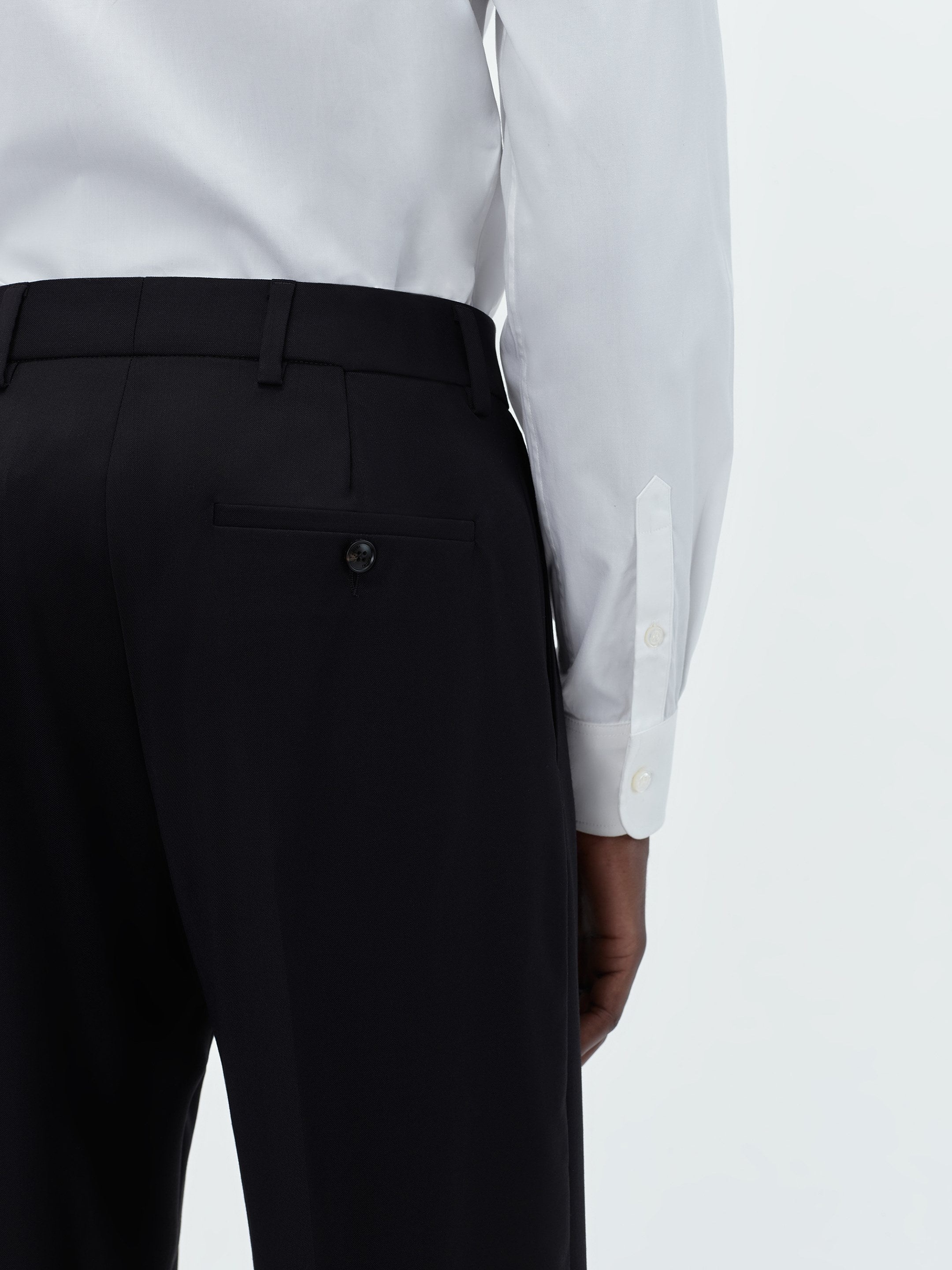 DOUBLE PLEAT PANT-BLACK - 7