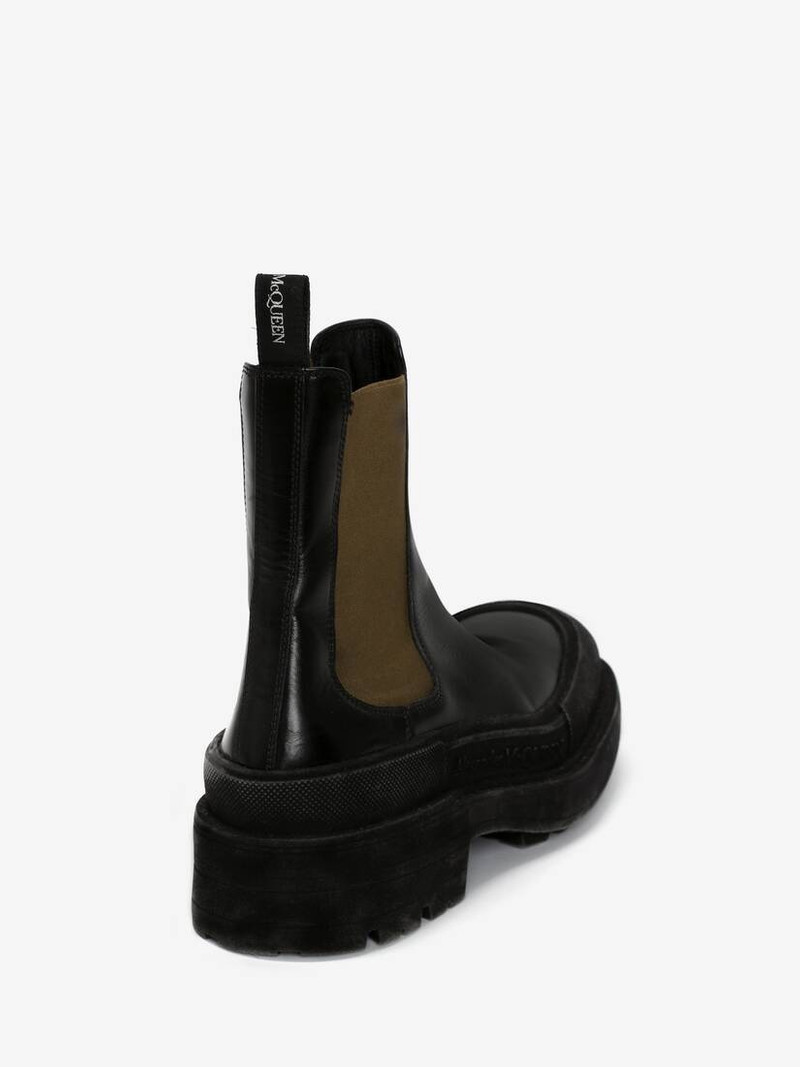Alexander McQueen Men's Slim Tread Chelsea Boot in Black/multicolour outlook