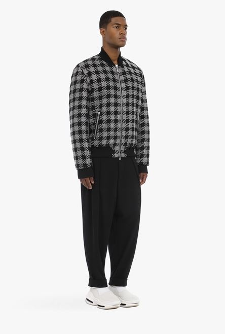 Bomber jacket with rhinestone gingham pattern - 7