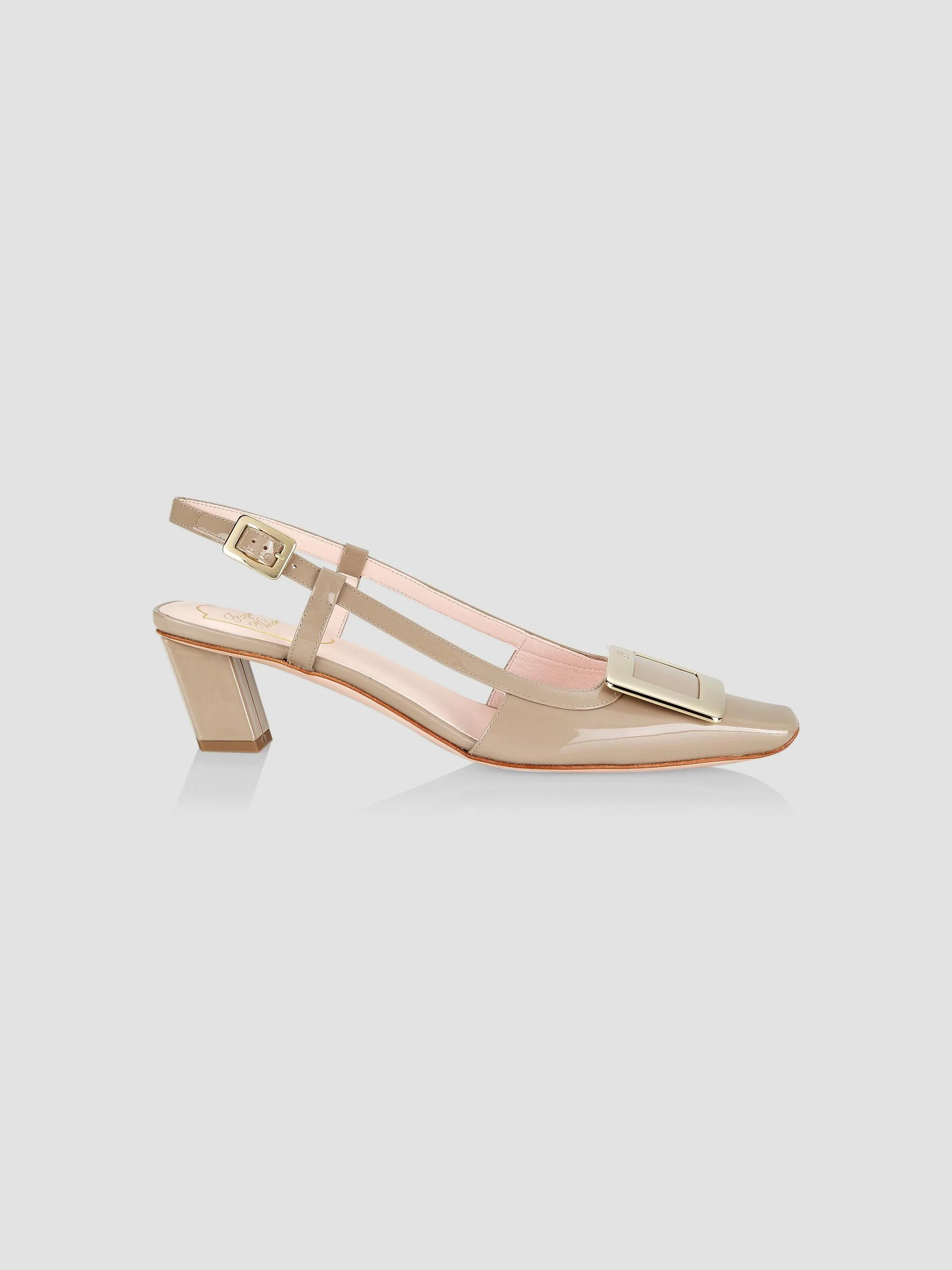 Women's Belle Vivier 45MM Patent Leather Slingback Pumps - Taupe - 1