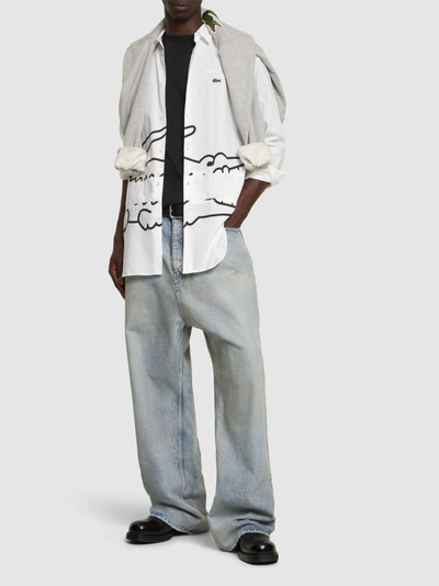 Comme des Garçons SHIRT Lacoste printed cotton poplin shirt outlook