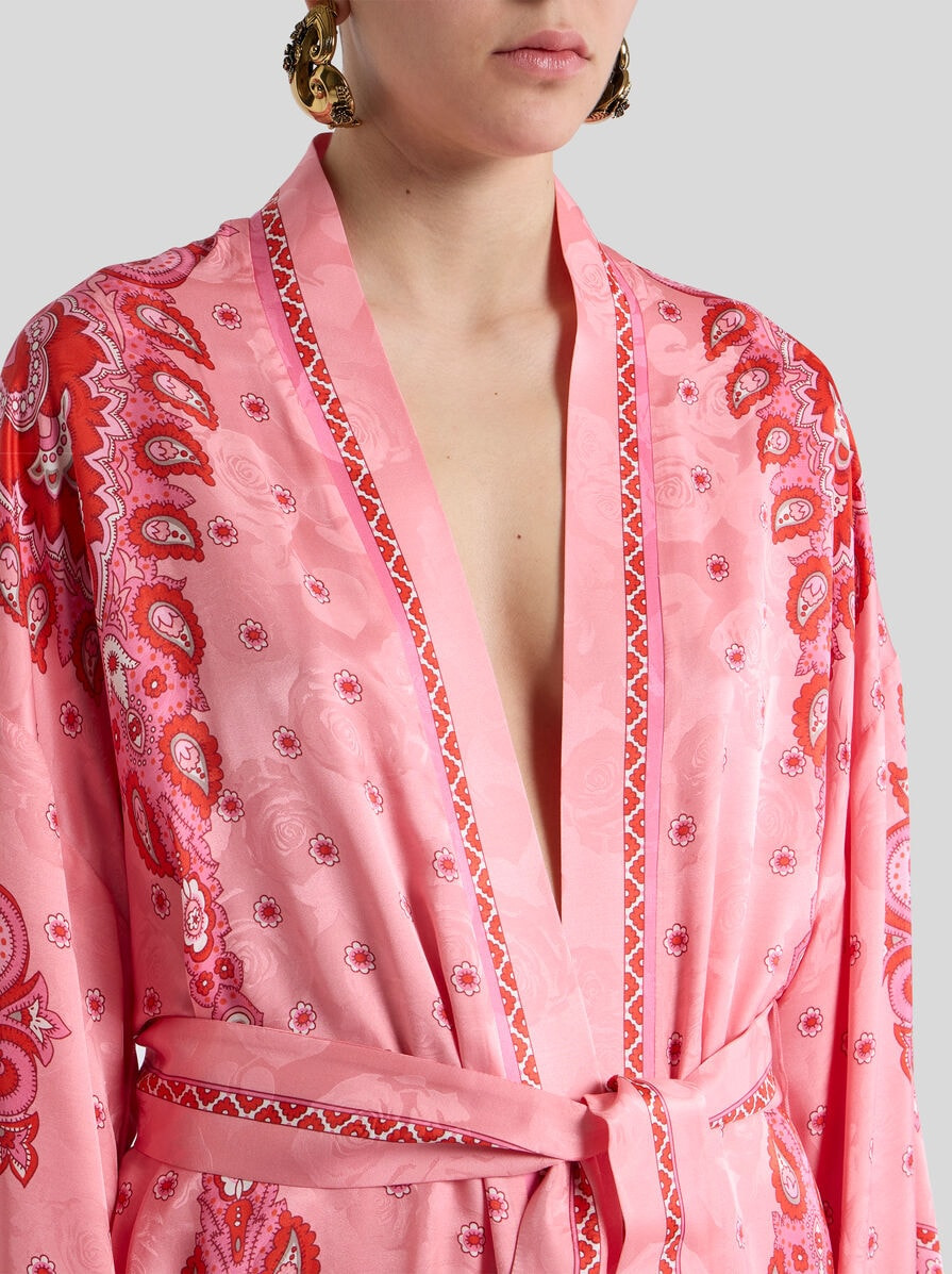 JACQUARD KESA ROBE WITH BELT - 2