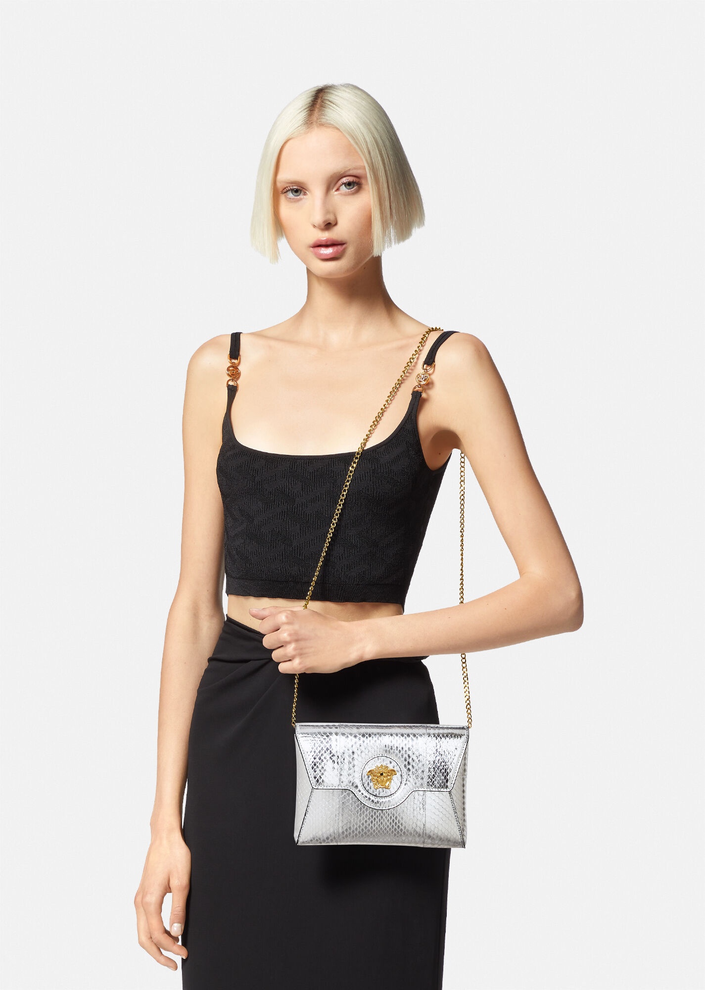 La Medusa Python Envelope Clutch - 6