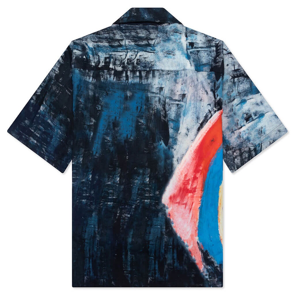 POPLIN BOWLING SHIRT - ROYAL - 2