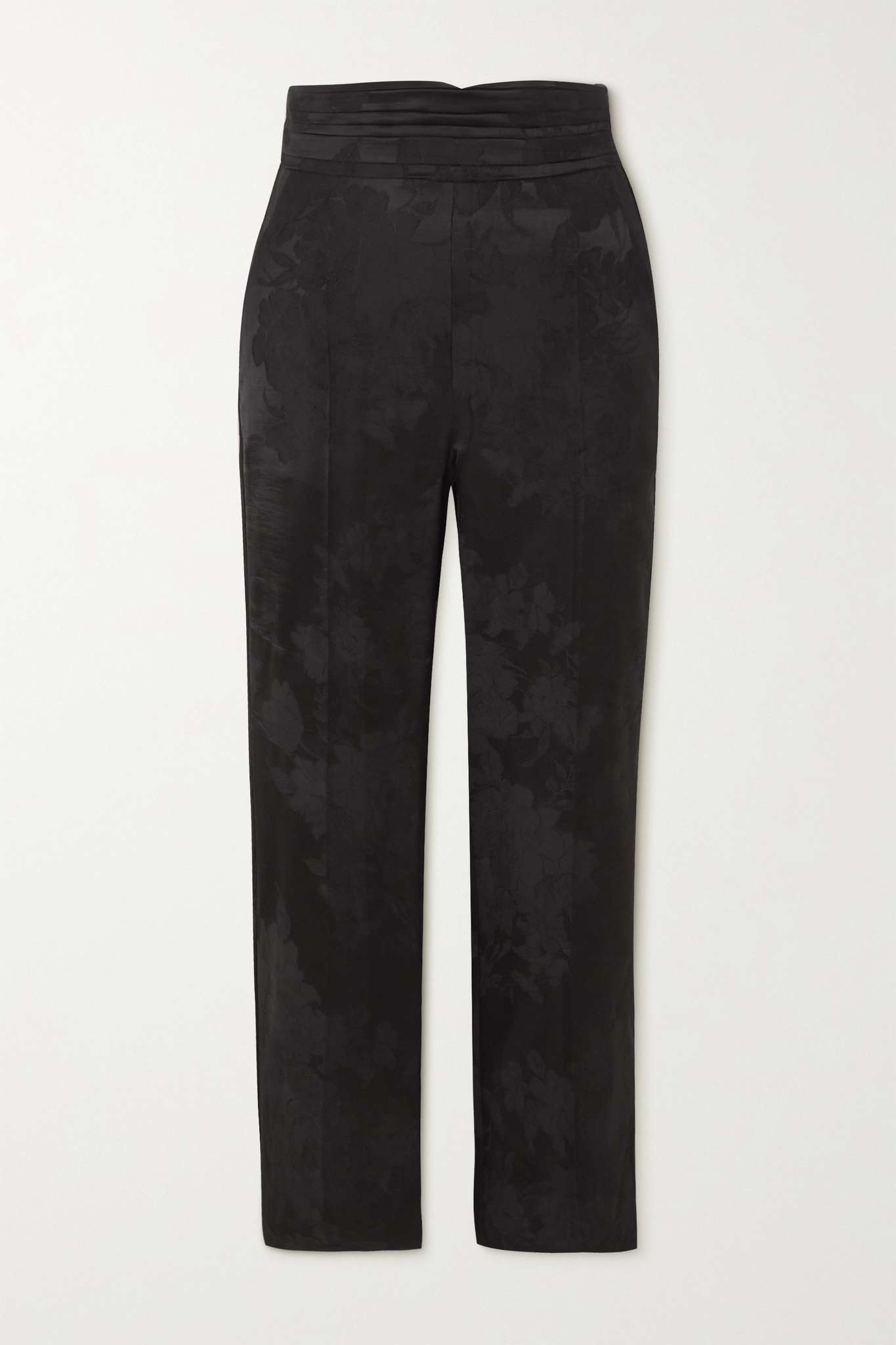 Helga cropped wool-blend jacquard slim-leg pants - 1