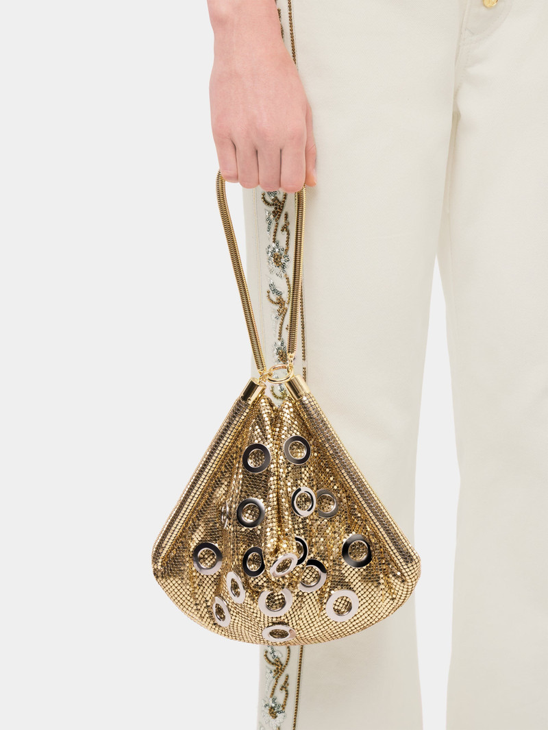 rabanne GOLDEN CHAINMAIL POCKET BAG WITH METALLIC EYELETS outlook