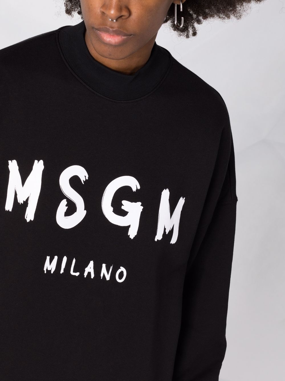 brushstroke-logo sweatshirt dress - 5