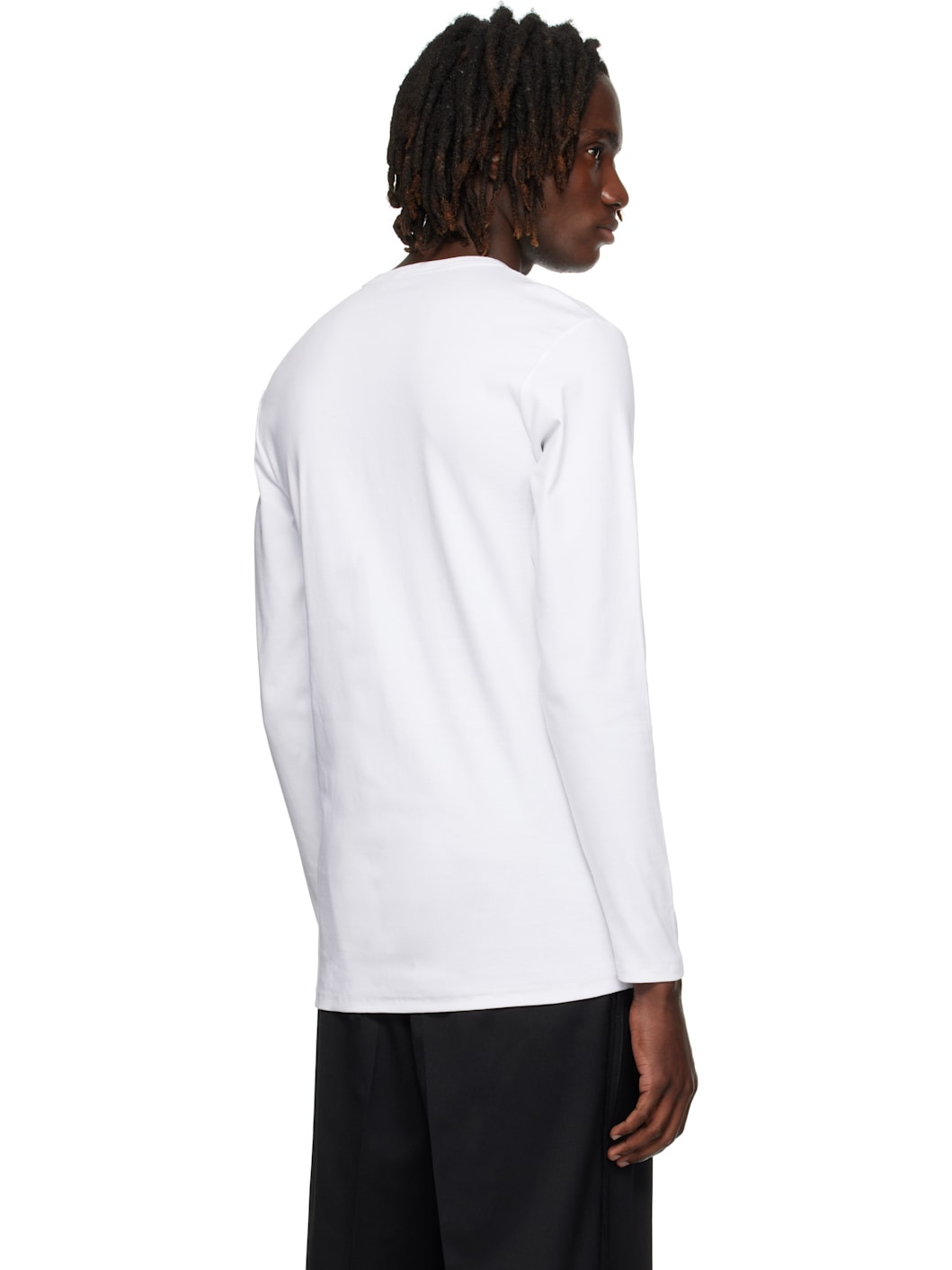 White Cotton Henley - 3