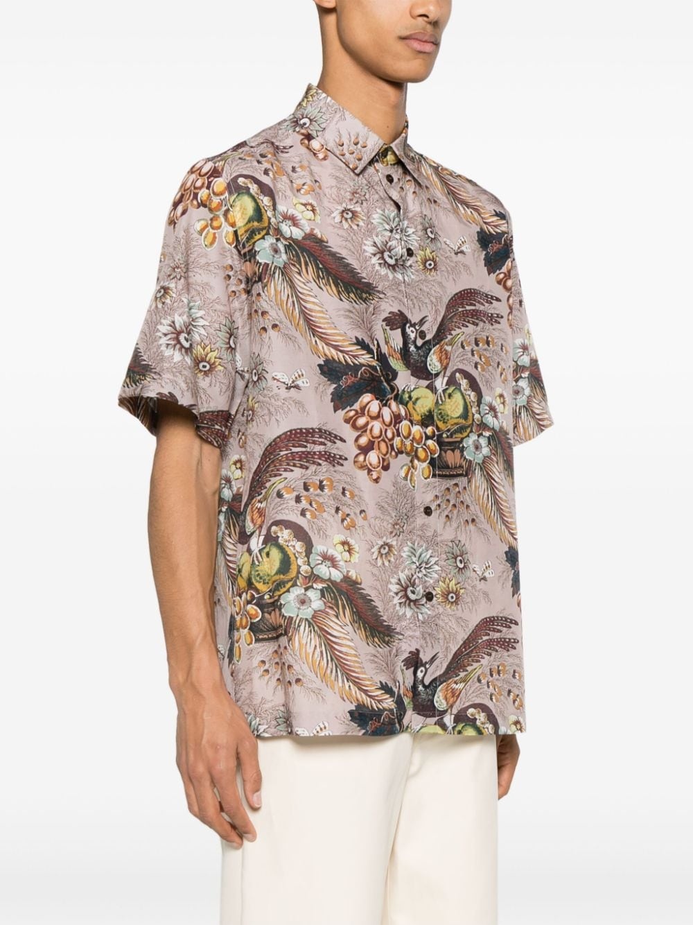 floral-print bowling shirt - 3
