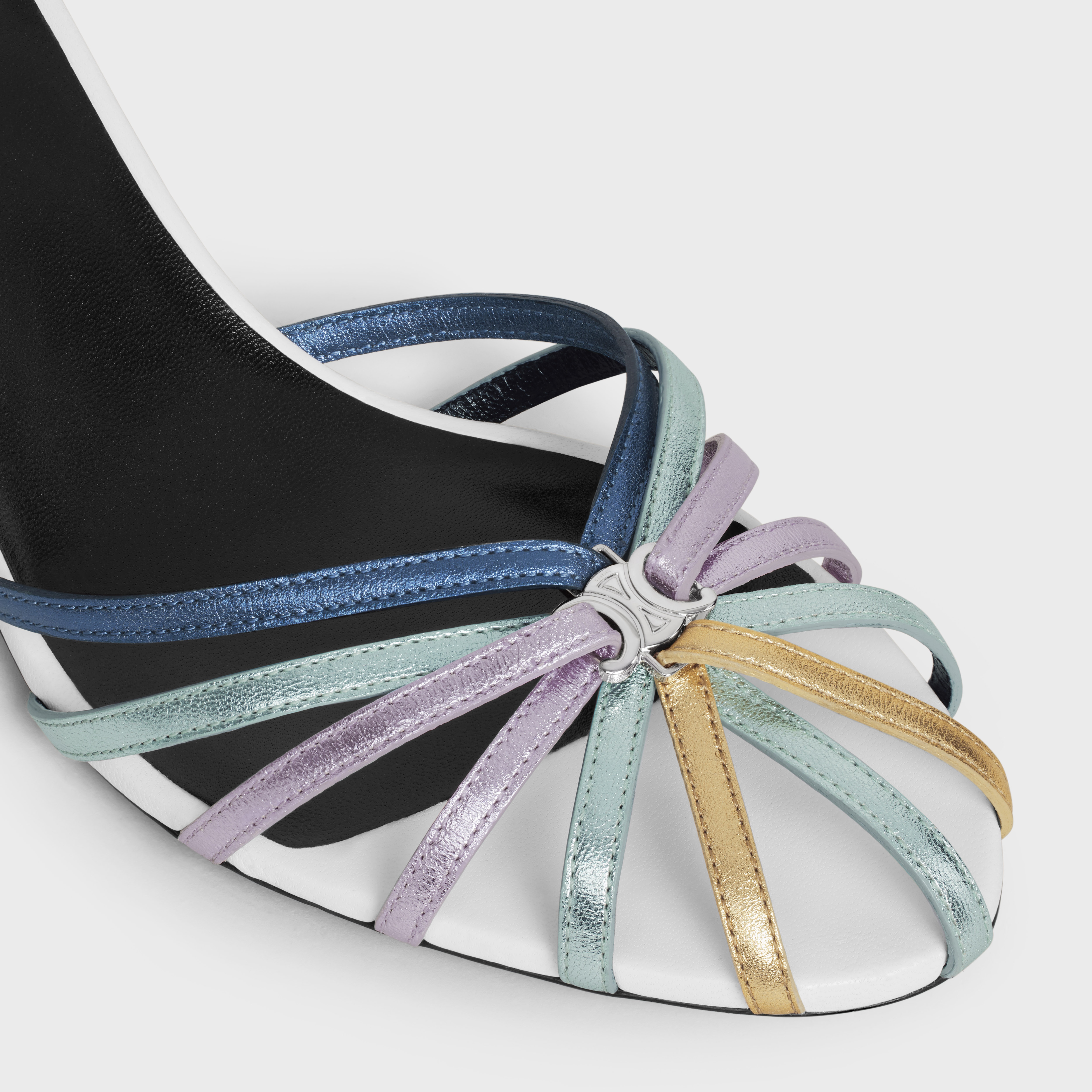 CELINE TRIOMPHE SANDAL in Laminated Calfskin & Lambskin - 4