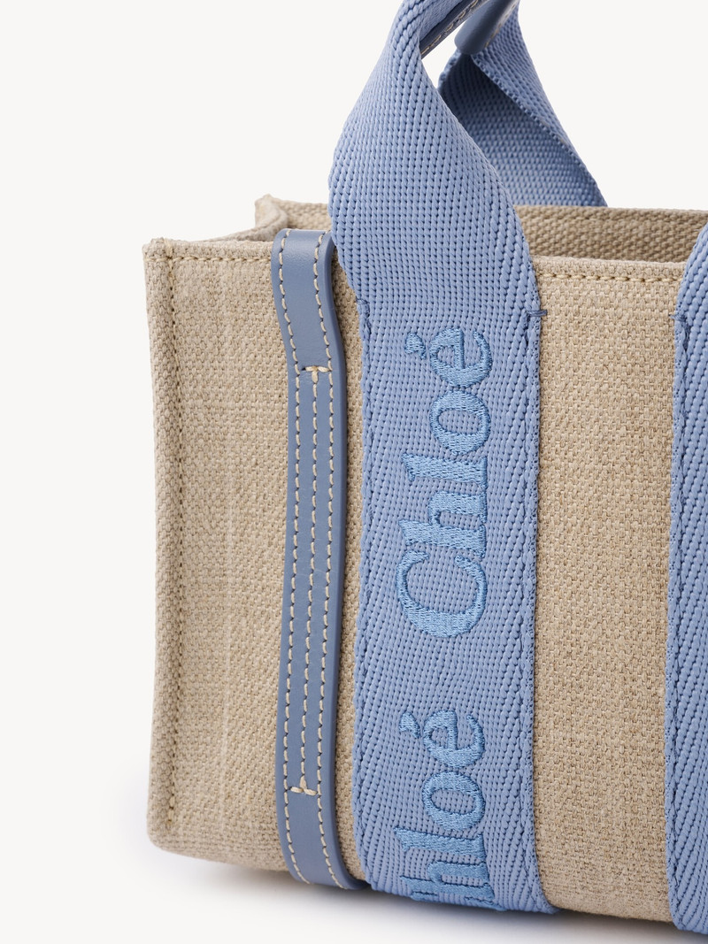MINI WOODY TOTE BAG IN LINEN 6