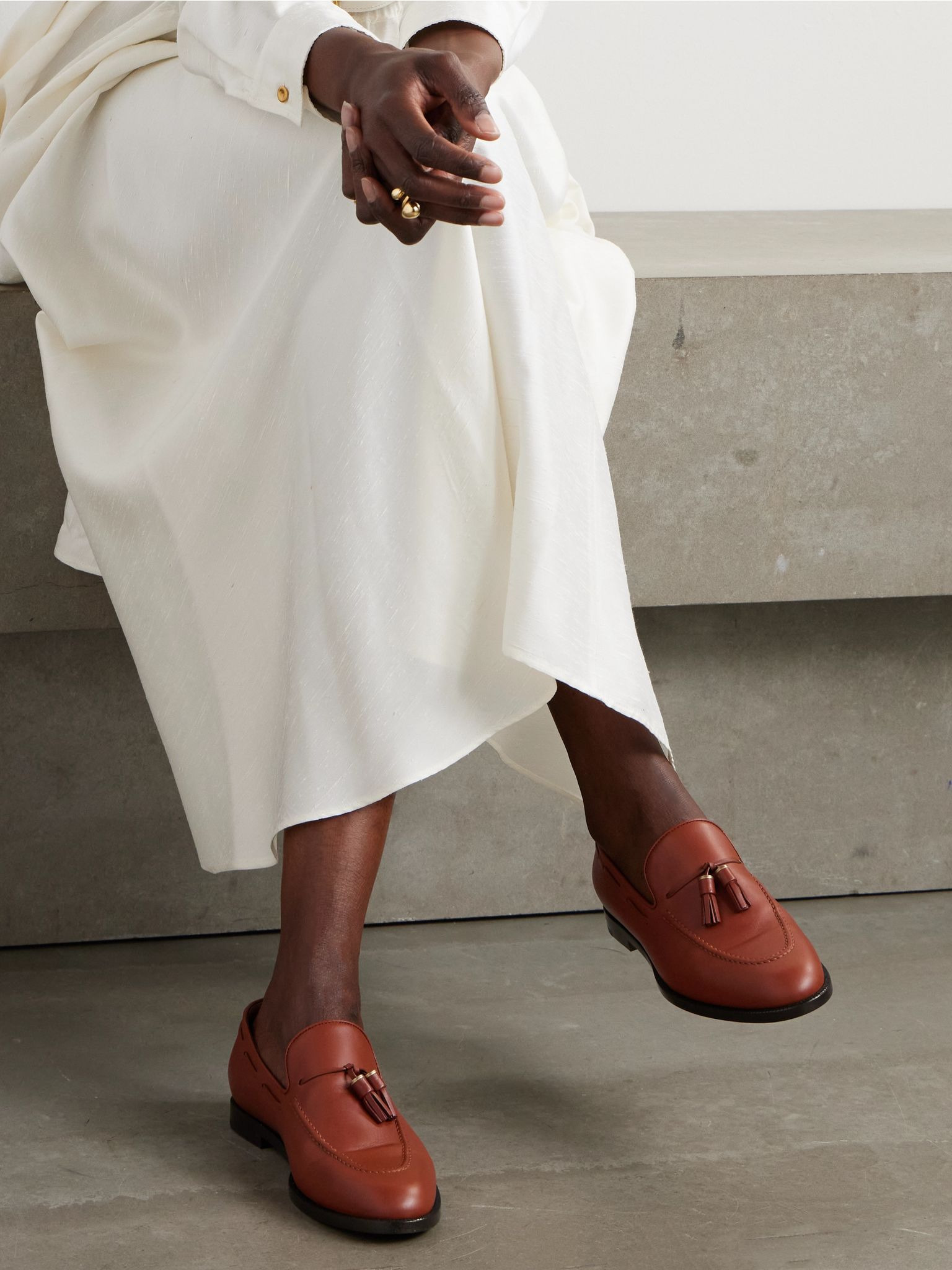 Francis tasseled leather loafers Tan - 2