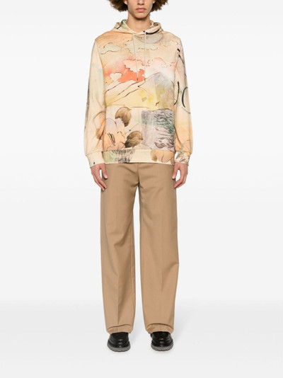 Paul Smith Narcissus-print cotton hoodie outlook