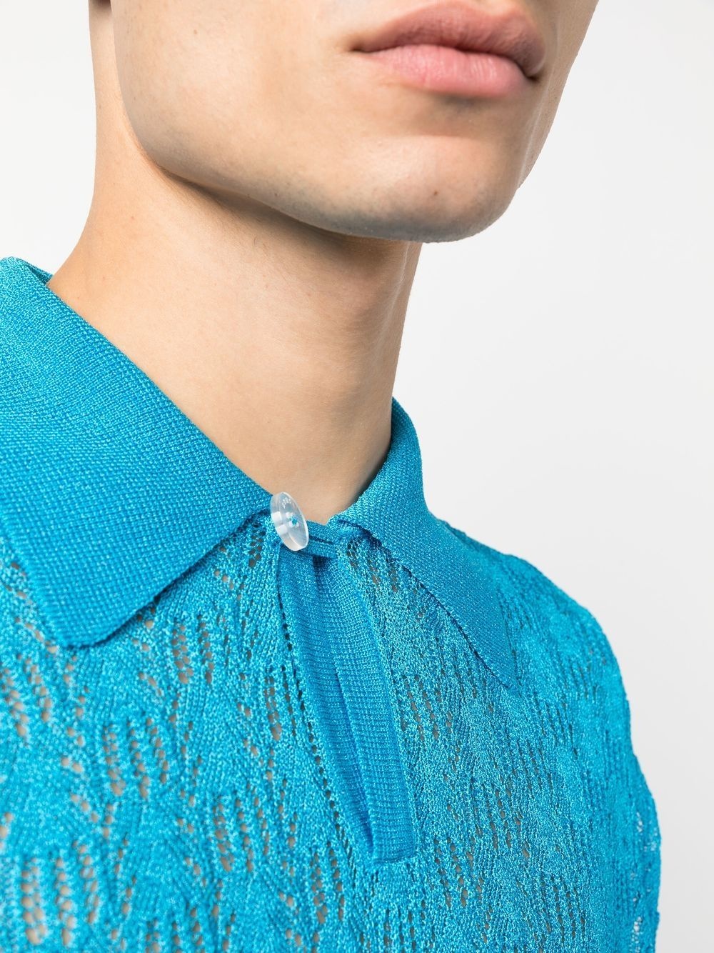 pointelle-knit polo shirt - 5