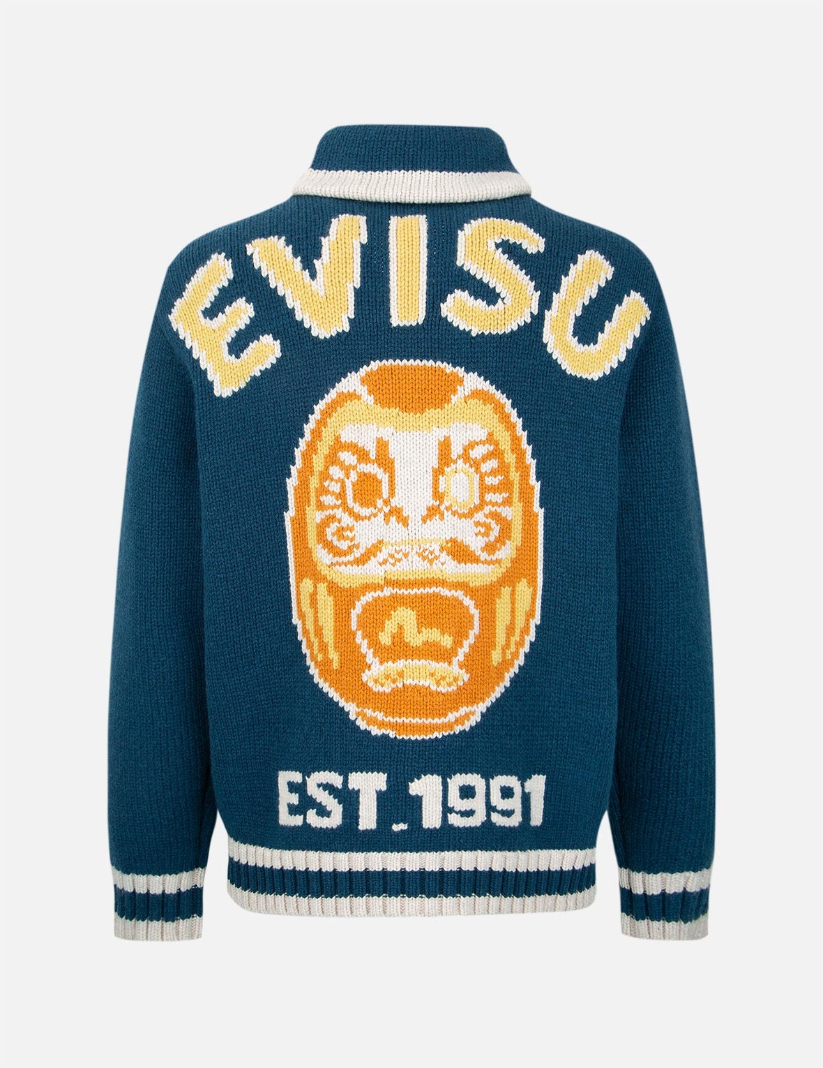 DARUMA INTARSIA-KNIT ZIP-UP SWEATER - 2