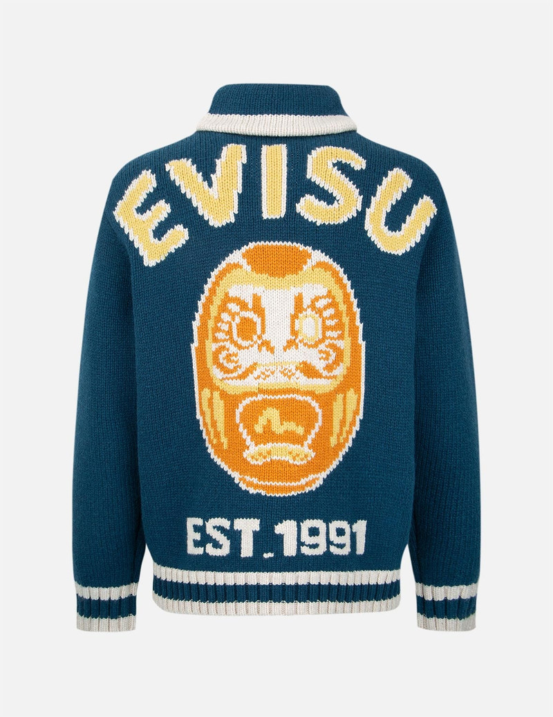 DARUMA INTARSIA-KNIT ZIP-UP SWEATER 2