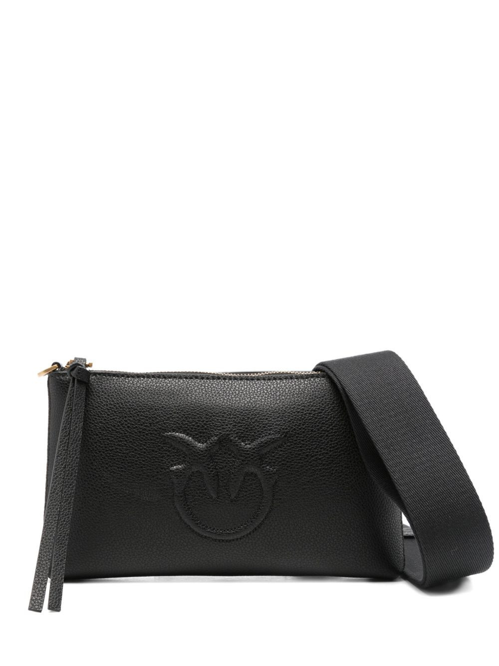embossed-logo leather cross-body bag - 1