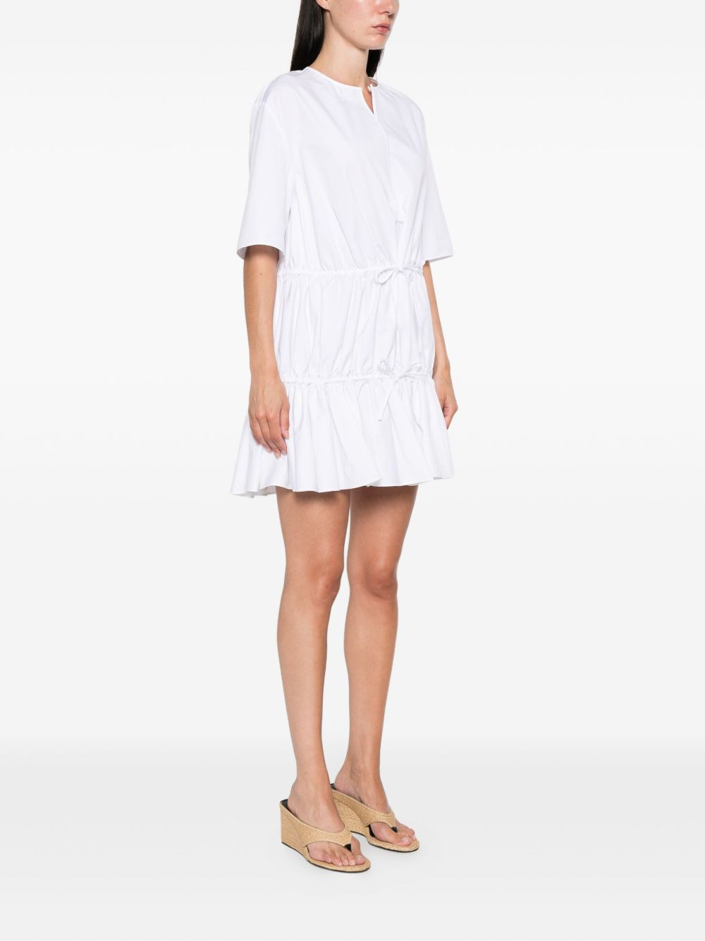 drawstring ruffled dress - 3