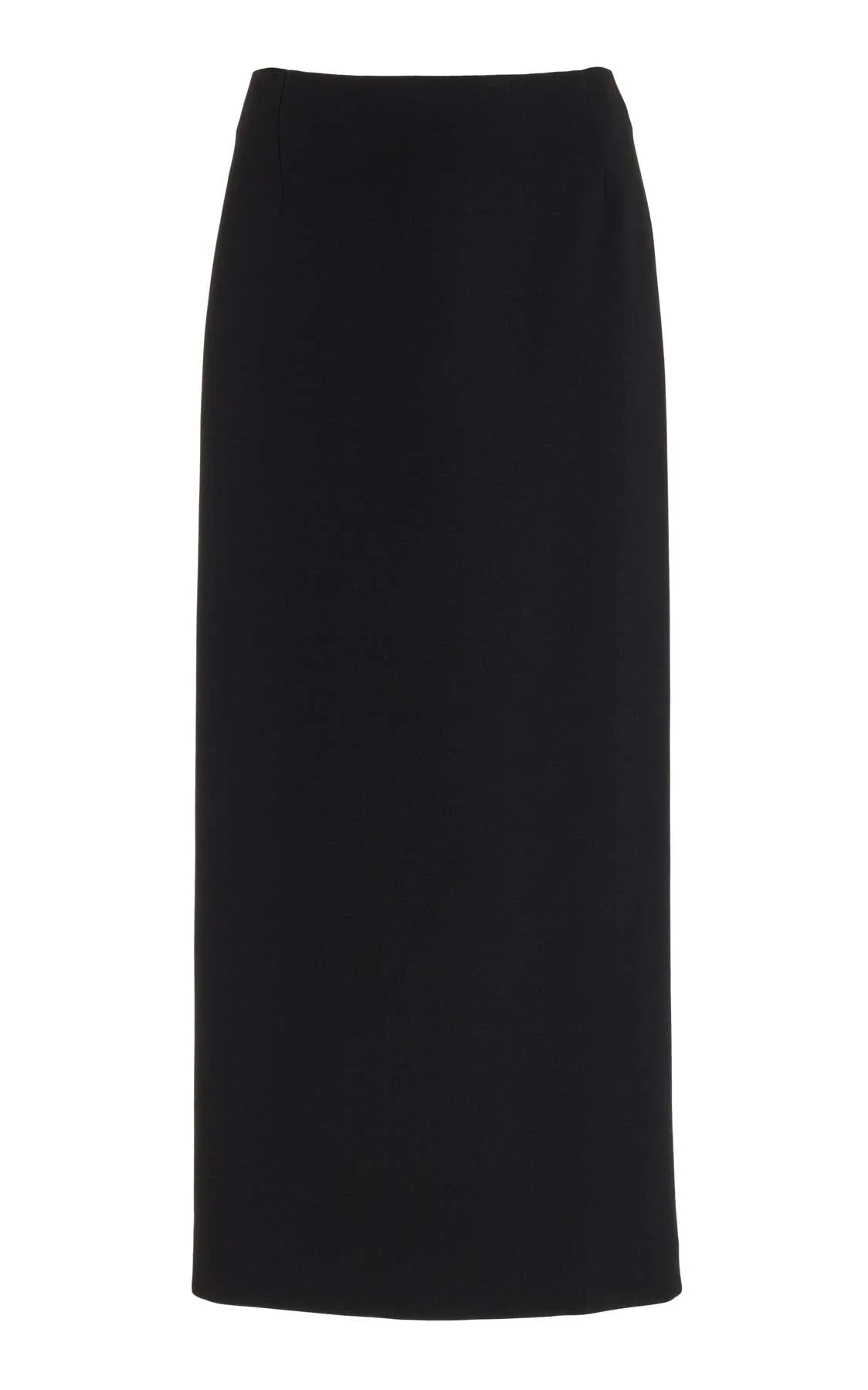 Manuela Midi Skirt in Black Virgin Wool Crepe - 1