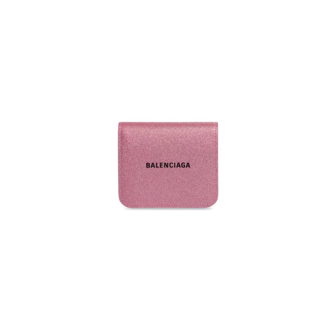 Women's Cash Flap Coin And Card Holder In Sparkling Fabric in Pink - 1