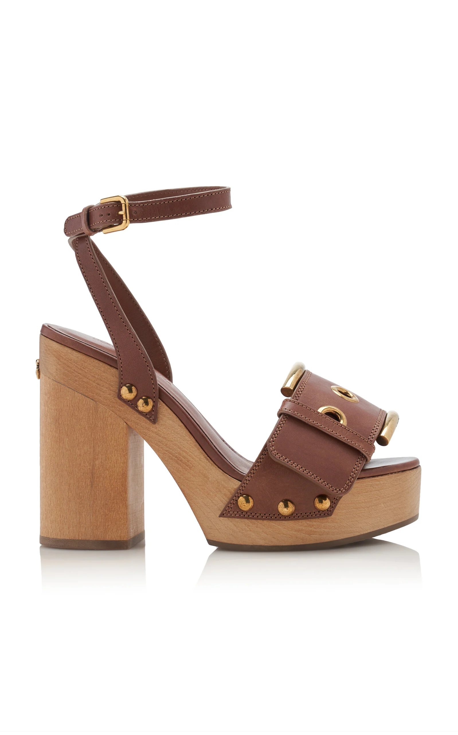 Keira Leather Platform Sandals brown - 1