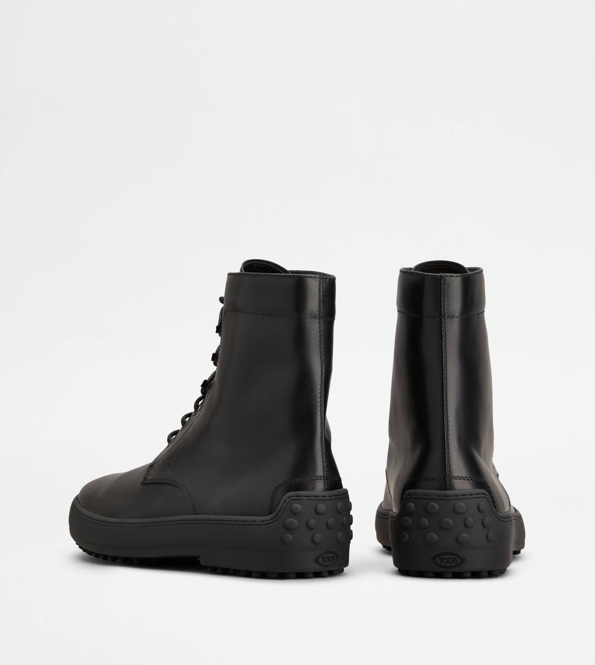 WINTER GOMMINO ANKLE BOOTS IN LEATHER - BLACK - 3