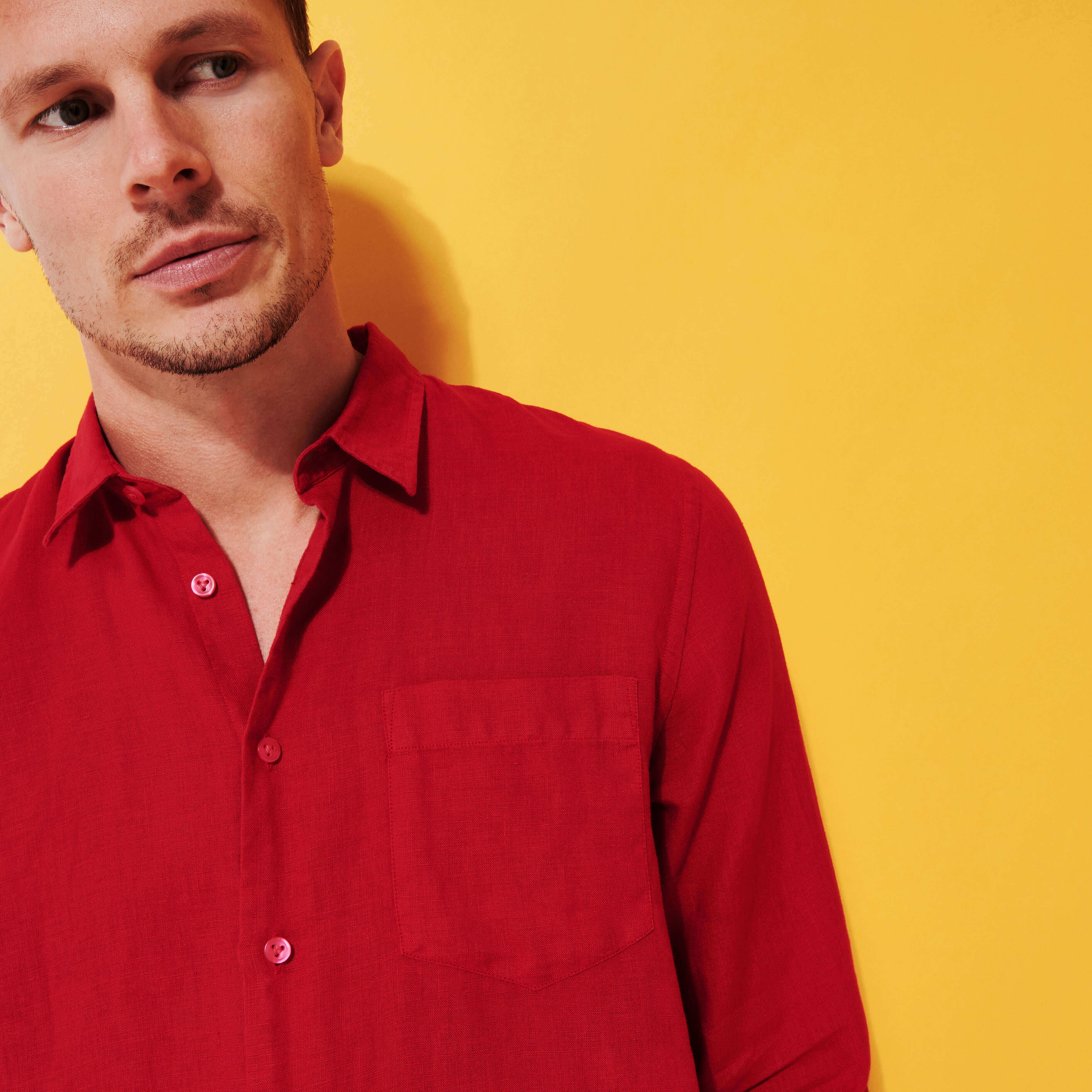 Men Linen Shirt Solid - 6