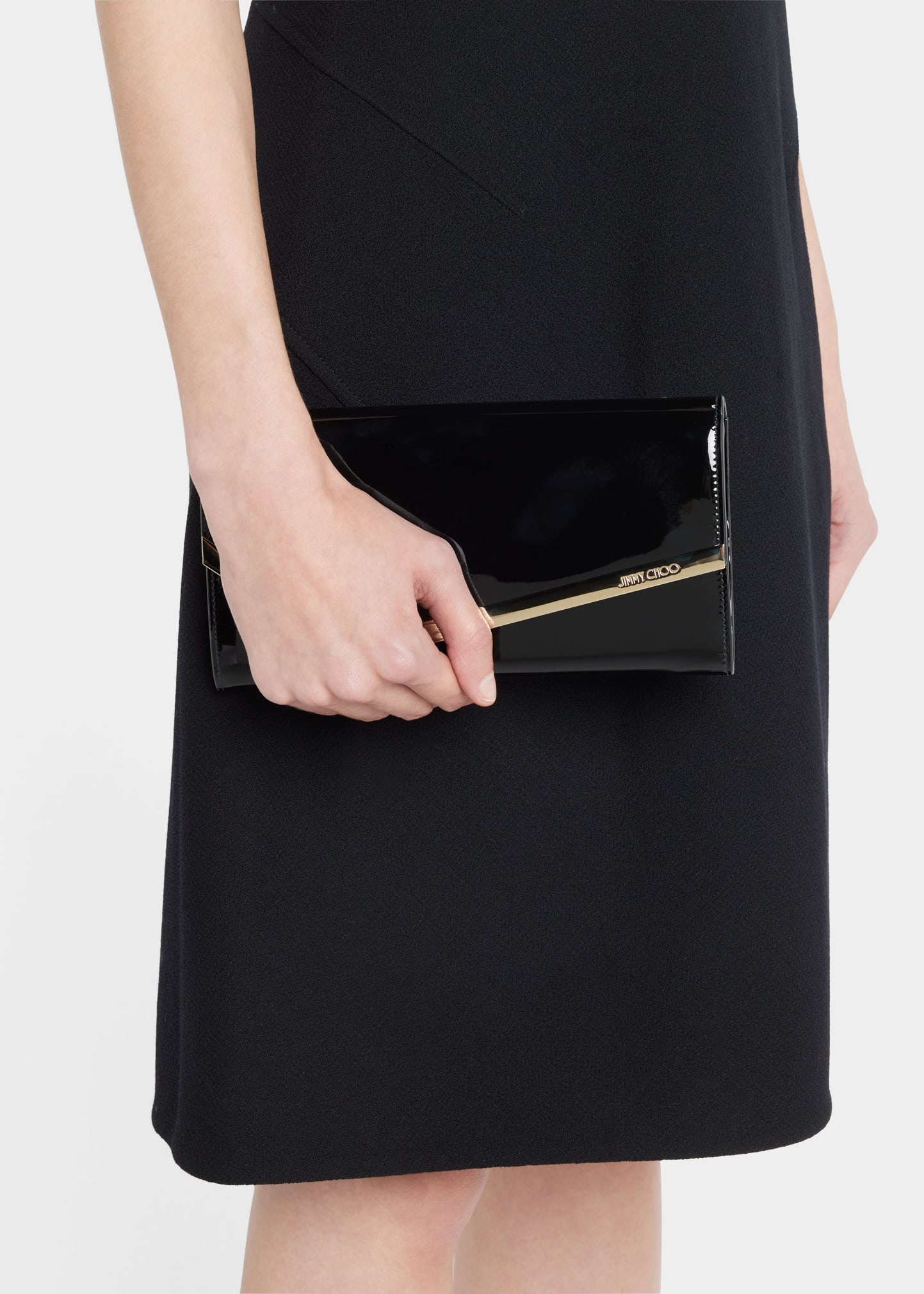 Emmie Patent Leather Clutch Bag - 2