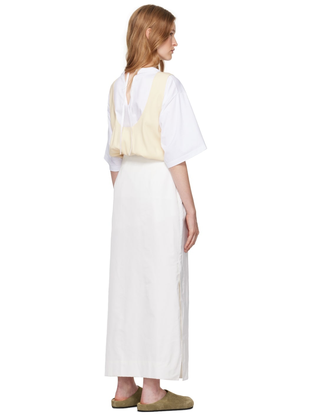 Yellow & White Long Two-Tone Maxi Dress - 3